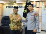 Haji Uma saat melakukan audiensi dengan Brigjen Pol Marzuki Ali Basyah di Mapolda Aceh, Rabu, 3 September 2025.
